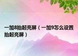 一加8抬起亮屏（一加9怎么設(shè)置抬起亮屏）