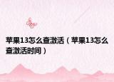 蘋果13怎么查激活（蘋果13怎么查激活時間）