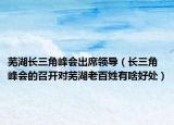 蕪湖長三角峰會(huì)出席領(lǐng)導(dǎo)（長三角峰會(huì)的召開對(duì)蕪湖老百姓有啥好處）
