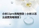 小米11pro充電特效（小米11怎么設(shè)置充電特效）