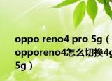 oppo reno4 pro 5g（opporeno4怎么切換4g5g）
