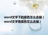 word文字下的底色怎么去掉（word文字有底色怎么去掉）
