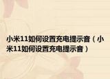 小米11如何設(shè)置充電提示音（小米11如何設(shè)置充電提示音）