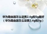華為路由器怎么設(shè)置2.4g和5g最好（華為路由器怎么設(shè)置2.4g和5g）