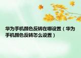 華為手機顏色反轉在哪設置（華為手機顏色反轉怎么設置）