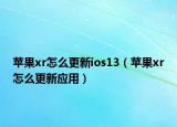 蘋果xr怎么更新ios13（蘋果xr怎么更新應(yīng)用）