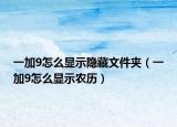 一加9怎么顯示隱藏文件夾（一加9怎么顯示農歷）