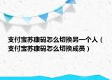 支付寶蘇康碼怎么切換另一個人（支付寶蘇康碼怎么切換成員）