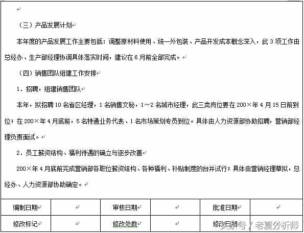 2018年企業(yè)年度營(yíng)銷計(jì)劃書（8張表格）