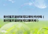 支付寶不是好友可以幫忙代付嗎（支付寶不是好友可以聊天嗎）