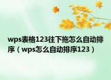 wps表格123往下拖怎么自動排序（wps怎么自動排序123）
