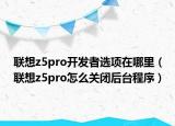 聯(lián)想z5pro開(kāi)發(fā)者選項(xiàng)在哪里（聯(lián)想z5pro怎么關(guān)閉后臺(tái)程序）