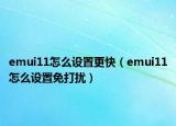 emui11怎么設(shè)置更快（emui11怎么設(shè)置免打擾）