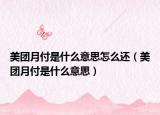 美團(tuán)月付是什么意思怎么還（美團(tuán)月付是什么意思）