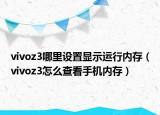 vivoz3哪里設置顯示運行內(nèi)存（vivoz3怎么查看手機內(nèi)存）