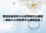 微信資金延遲24小時到賬怎么撤回（微信24小時到賬怎么撤回資金）
