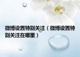 微博設(shè)置特別關(guān)注（微博設(shè)置特別關(guān)注在哪里）