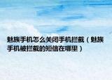 魅族手機怎么關閉手機攔截（魅族手機被攔截的短信在哪里）
