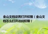 金山文檔設(shè)置打開權(quán)限（金山文檔怎么打開訪問權(quán)限）