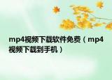 mp4視頻下載軟件免費（mp4視頻下載到手機）
