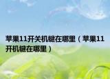 蘋果11開關(guān)機(jī)鍵在哪里（蘋果11開機(jī)鍵在哪里）