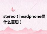 stereo（headphone是什么意思）