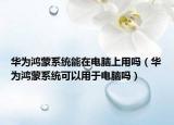 華為鴻蒙系統(tǒng)能在電腦上用嗎（華為鴻蒙系統(tǒng)可以用于電腦嗎）