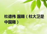 杜德偉 國籍（杜大衛(wèi)是中國籍）