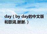 day（by day的中文版和歌詞,謝謝.）