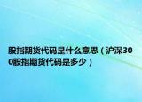 股指期貨代碼是什么意思（滬深300股指期貨代碼是多少）