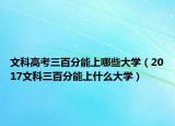 文科高考三百分能上哪些大學(xué)（2017文科三百分能上什么大學(xué)）