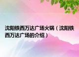 沈陽鐵西萬達廣場火鍋（沈陽鐵西萬達廣場的介紹）