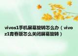 vivos1手機屏幕旋轉(zhuǎn)怎么辦（vivoz1青春版怎么關(guān)閉屏幕旋轉(zhuǎn)）