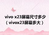 vivo x23屏幕尺寸多少（vivox23屏幕多大）