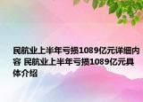 民航業(yè)上半年虧損1089億元詳細(xì)內(nèi)容 民航業(yè)上半年虧損1089億元具體介紹