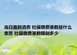 當(dāng)日最新消息 社保繳費(fèi)基數(shù)是什么意思 社保繳費(fèi)基數(shù)限制多少