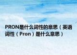 PRON是什么詞性的意思（英語詞性（Pron）是什么意思）