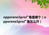 opporeno5pro廣角是哪個(gè)（opporeno5pro廣角怎么開）