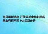 當日最新消息 開放式基金和封閉式基金有何不同 9大區(qū)別分析