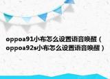 oppoa91小布怎么設(shè)置語(yǔ)音喚醒（oppoa92s小布怎么設(shè)置語(yǔ)音喚醒）