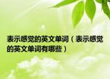 表示感覺的英文單詞（表示感覺的英文單詞有哪些）