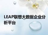 LEAP聯(lián)想大數(shù)據(jù)企業(yè)分析平臺