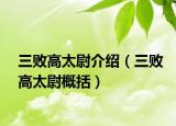 三敗高太尉介紹（三敗高太尉概括）