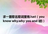 求一首歌名歌詞里有Just（you know why.why you and I的）