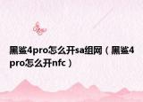 黑鯊4pro怎么開sa組網(wǎng)（黑鯊4pro怎么開nfc）