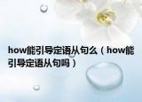 how能引導(dǎo)定語(yǔ)從句么（how能引導(dǎo)定語(yǔ)從句嗎）