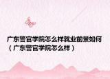 廣東警官學院怎么樣就業(yè)前景如何（廣東警官學院怎么樣）
