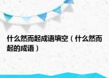 什么然而起成語填空（什么然而起的成語）