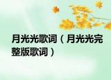 月光光歌詞（月光光完整版歌詞）