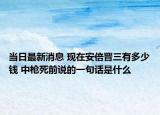 當日最新消息 現(xiàn)在安倍晉三有多少錢 中槍死前說的一句話是什么